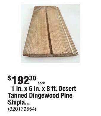The Home Depot 1 in. x 6 in. x 8 ft. desert tanned dingewood pine shiplap weathered barn wood boards siding (6-pack) offer