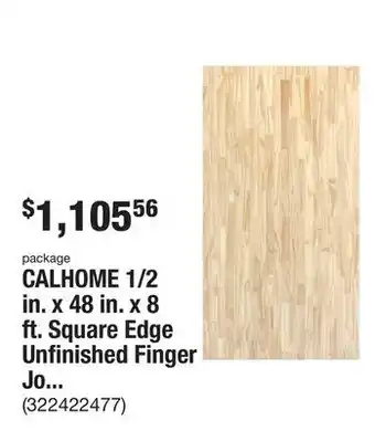 The Home Depot Calhome 1/2 in. x 48 in. x 8 ft. square edge unfinished finger joint pine common boards (10-pieces) offer