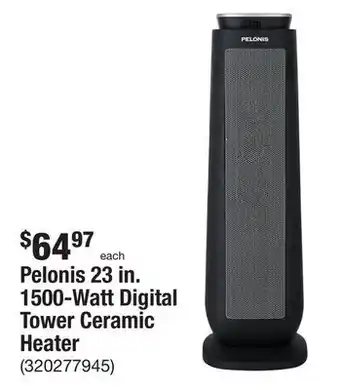 The Home Depot Pelonis 23 in. 1500-watt digital tower ceramic heater offer