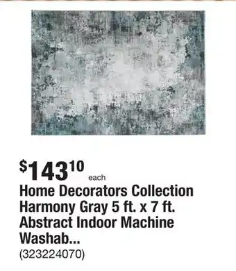 The Home Depot Home decorators collection harmony gray 5 ft. x 7 ft. abstract indoor machine washable area rug offer