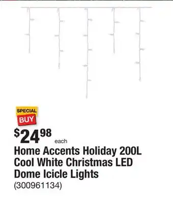 The Home Depot Home accents holiday 200l cool white christmas led dome icicle lights offer
