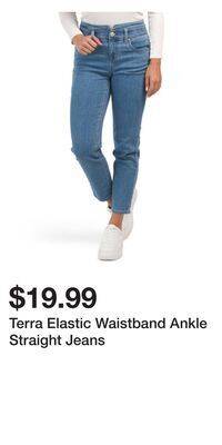 TJ Maxx Terra elastic waistband ankle straight jeans offer