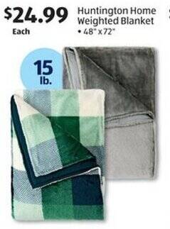 Aldi Huntington Home Weighted Blanket 48"x72" offer