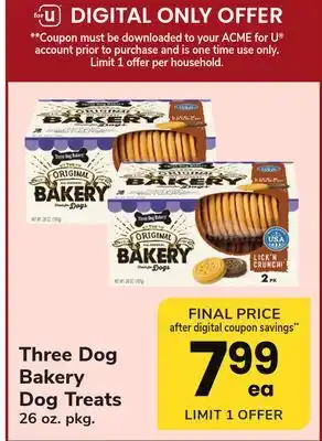ACME Three dog bakery dog treats offer