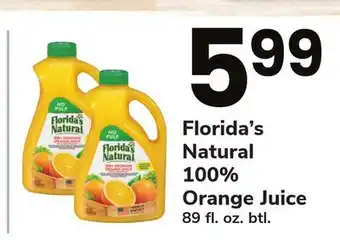 ACME Florida's natural 100% orange juice offer