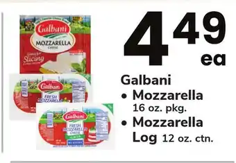 ACME Galbani mozzarella 16 oz. pkg. mozzarella log 12 oz. ctn offer