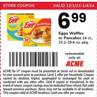 ACME Eggo waffles or pancakes offer