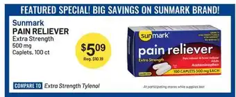 Health Mart Sunmark pain reliever offer