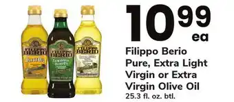 ACME Filippo berio pure, extra light virgin or extra virgin olive oil offer