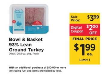 ShopRite 93 % lean ground turkey offer