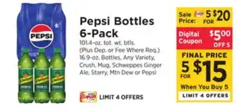 ShopRite Pepsi bottles 6-pack offer