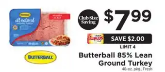 ShopRite 85% lean ground turkey offer