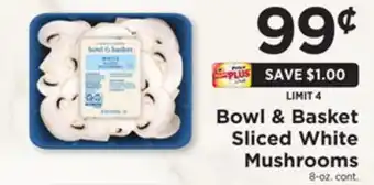 ShopRite Sliced white mushrooms offer