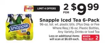 ShopRite Iced tea 6-pack offer