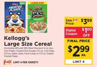 ShopRite Large size cereal offer