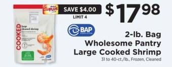 ShopRite 2-lb. bag large cooked shrimp offer