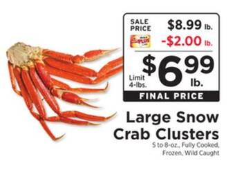 ShopRite Large snow crab clusters offer