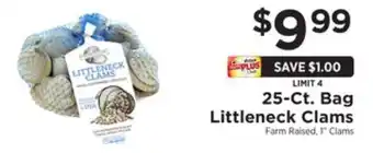 ShopRite 25-ct. bag littleneck clams offer