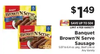 ShopRite Brown 'n serve sausage offer