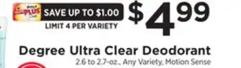 ShopRite Ultra clear deodorant offer