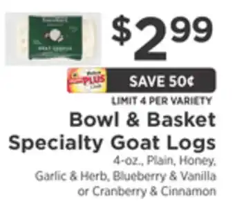 ShopRite Specialty goat logs offer