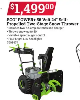Ace Hardware Ego power + 56 volt 24 self-propelled two-stage snow thrower offer