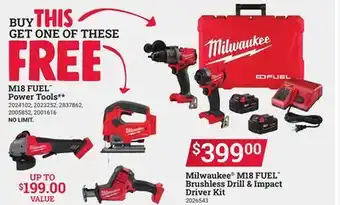 Ace Hardware Milwaukee m18 fuel brushless drill & impact driver kit offer