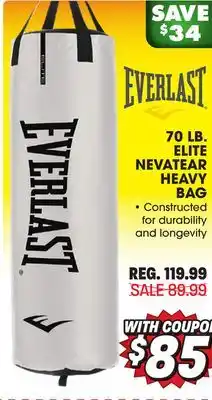 Big 5 Everlast elite nevatear heavy bag 70 lbs offer