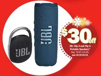 Meijer Jbl clip 4 and flip 6 portable speakers offer