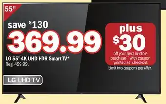 Meijer Lg 55 4k uhd hdr smart tv offer