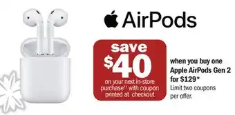 Meijer Apple airpods gen 2 offer