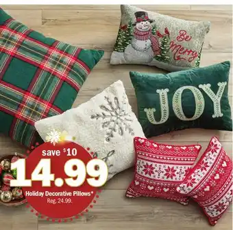 Meijer Holiday decorative pillows offer