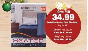 Meijer Berkshire heated twin blankets offer