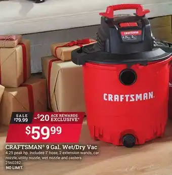 Ace Hardware Craftsman 9 gal. wet/dry vac offer