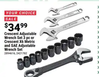 Ace Hardware Crescent adjustable wrench set 3 pc or crescent x6 metric and sae adjustable wrench set offer