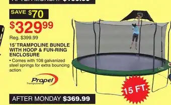 Dunham's Sports Propel 15' trampoline bundle with hoop & fun-ring enclosure offer
