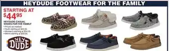 Dunham's Sports Heydude casual shoes for the family offer