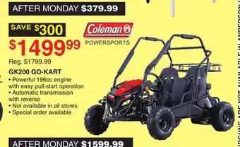 Dunham's Sports Gk200 go-kart offer