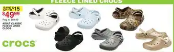 Dunham's Sports Crocs adult classic fleece lined clogs offer