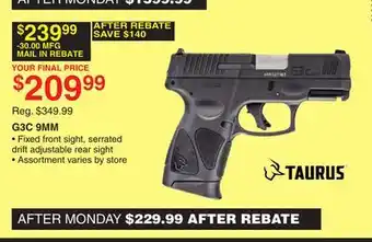 Dunham's Sports Taurus g3c 9mm offer