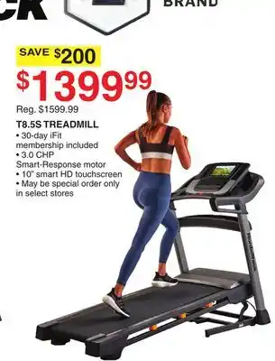 Dunham's Sports Nordictrack t8.5s treadmill offer