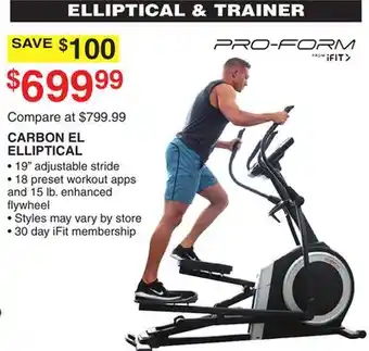 Dunham's Sports Pro-form carbon el elliptical offer