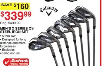 Dunham's Sports Callaway men's x series os steel iron set offer