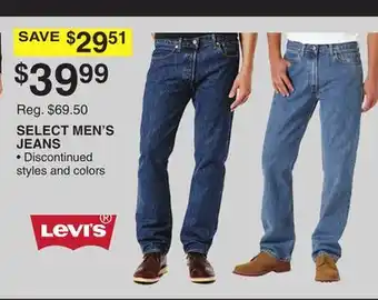Dunham's Sports Levi's select men's jeans offer