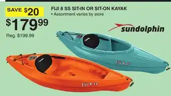 Dunham's Sports Sundolphin fiji 8 ss sit-in or sit-on kayak offer
