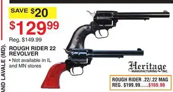 Dunham's Sports Heritage rough rider 22 revolver offer
