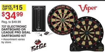 Dunham's Sports 727 electronic dartboard or league pro sisal dartboard kit offer