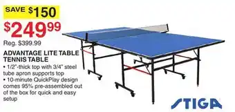 Dunham's Sports Stiga advantage lite table tennis table offer