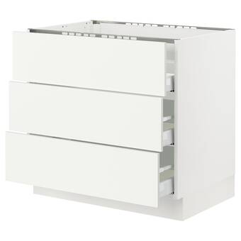 Ikea Sektion / maximera base cab f cktp/3 fronts/3 drawers, white/vallstena white, 36x24x30 offer