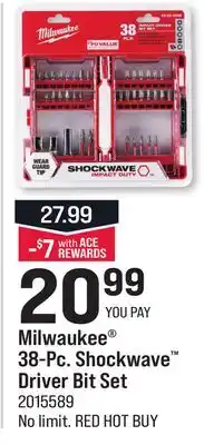 Ace Hardware Milwaukee 38-pc. shockwave driver bit set offer